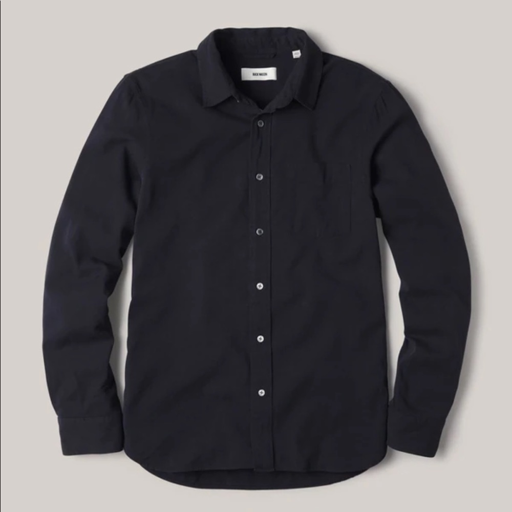 Buck Mason, Medium Black Draped Twill Shirt. Brand new. Never worn.